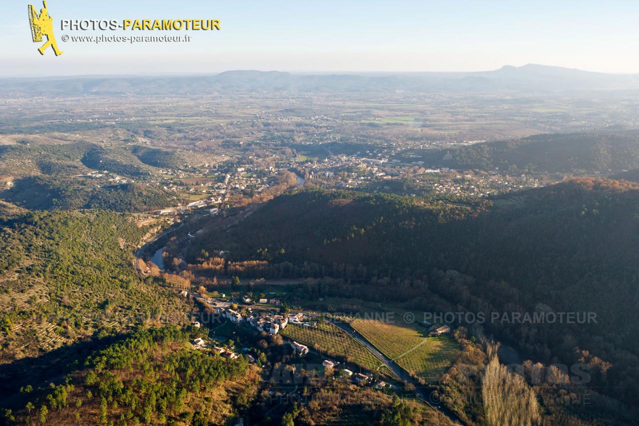 Saint-Ambroix, Les Cévennes vue du ciel