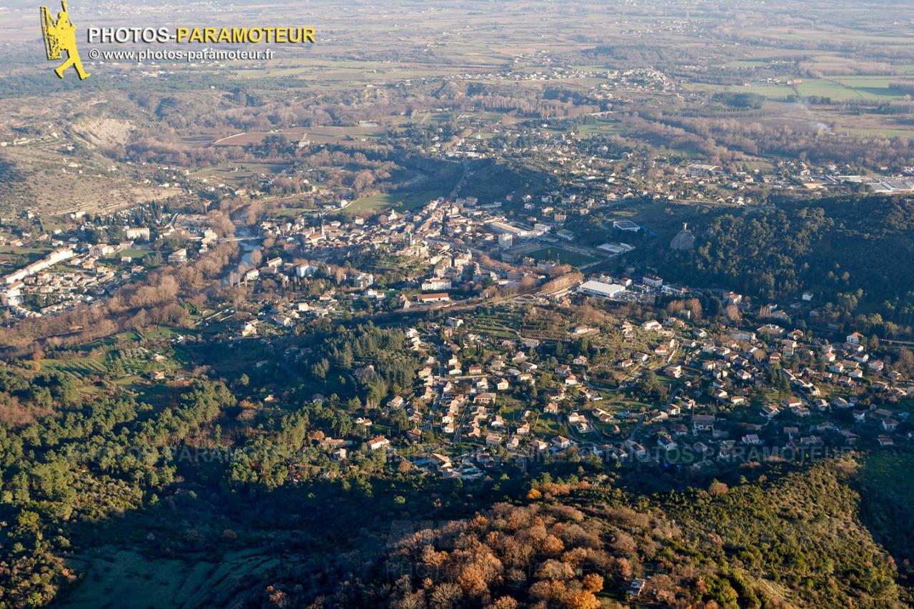 Saint-Ambroix, Les Cévennes vue du ciel